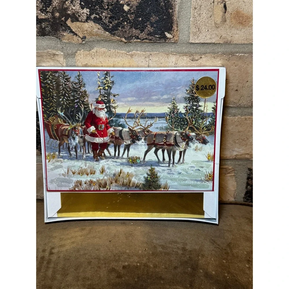 VTG Tom Browning Christmas Greeting Cards Boxed Set 14 Reindeer Paper Magic